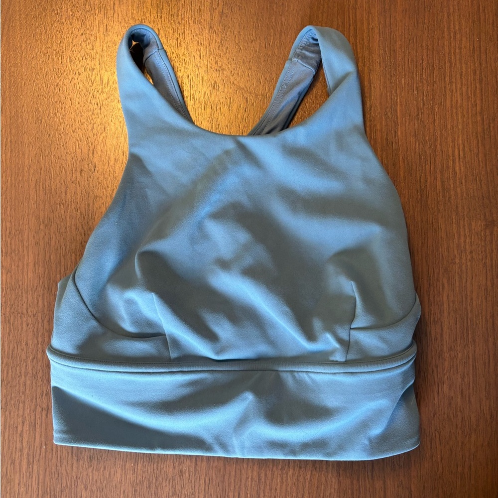 lululemon Blue Wunder Train long line Sports Bra
